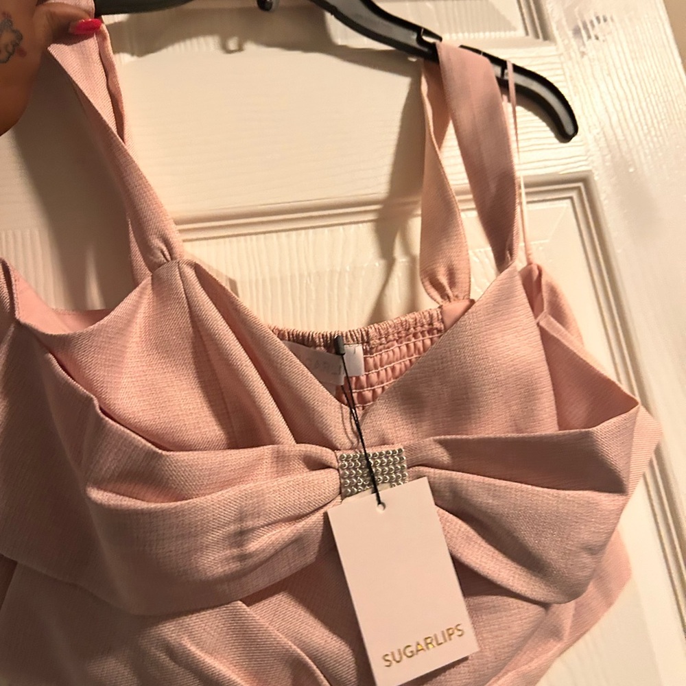 Sugarlips Blush Bow Accent Bralette